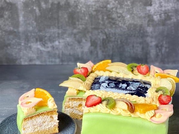 Marsepein fototaart 12 personen