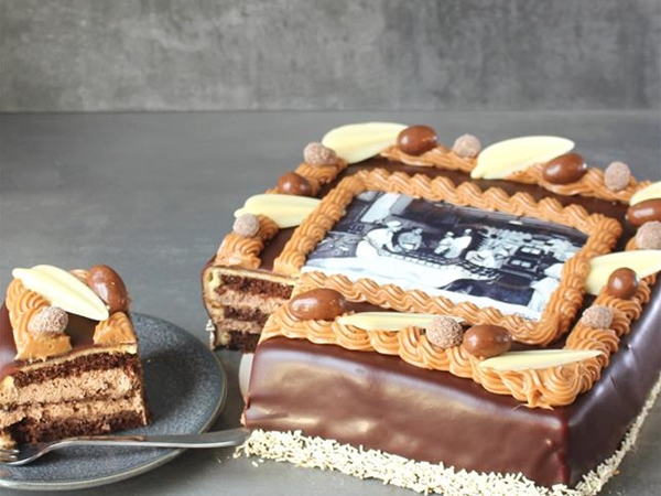 Chocolade fototaart 12 personen